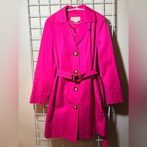 Michael Kors Vibrant Pink Trench Coat